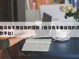 有没有不用征信的贷款（有没有不看征信的贷款平台）